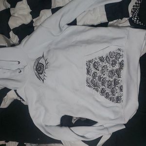 White Hand Painted Hoodie